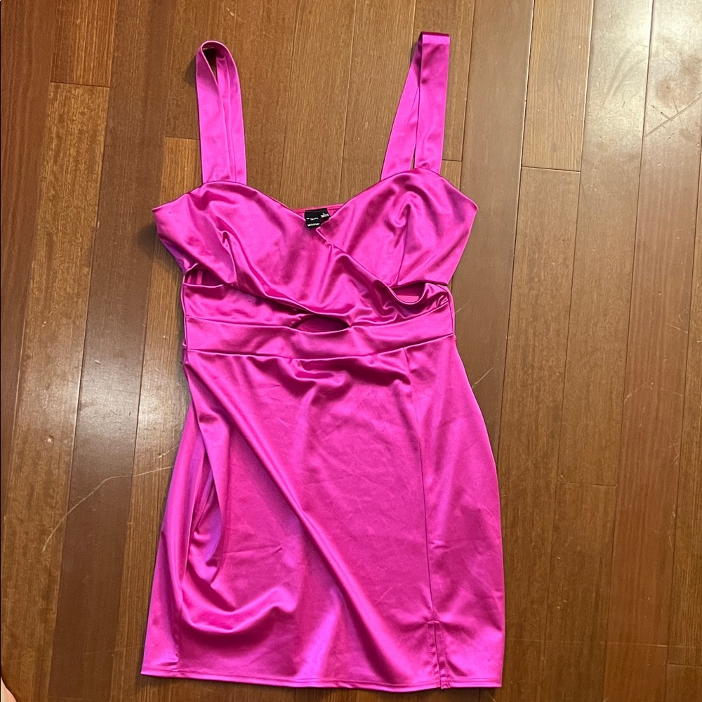 Windsor Fuchsia Satin Mini Dress